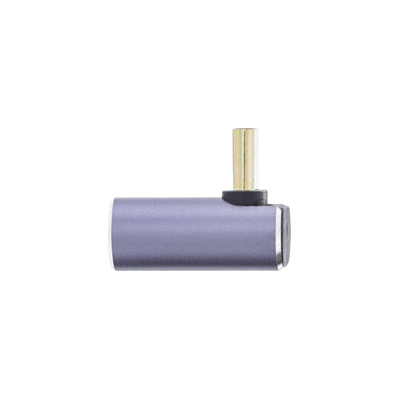 InLine USB4 Adapter - USB-C male/female top/bottom angled - aluminium - grey