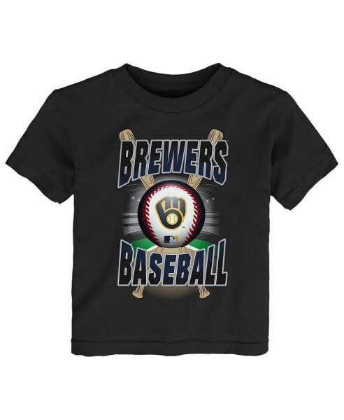 Футболка для малышей OuterStuff Milwaukee Brewers черная официальная - специальное событие