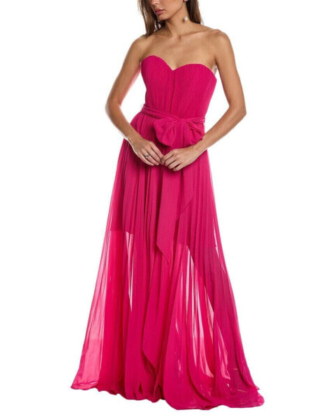 Rene Ruiz Pleated Chiffon Gown Women's