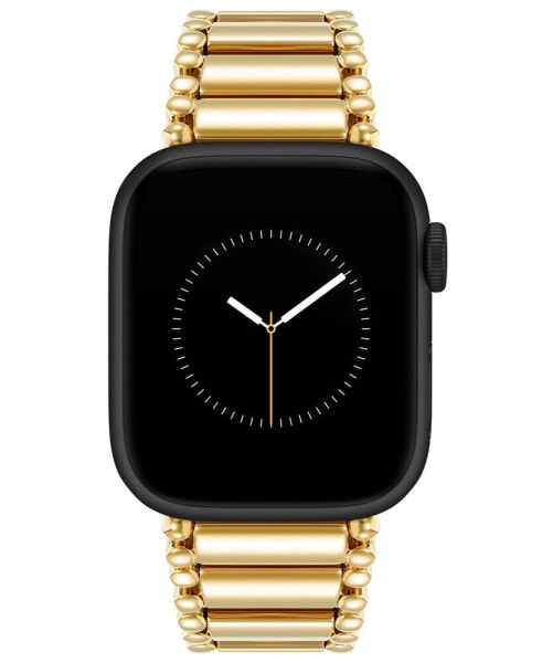 Women's Gold-Tone Bead Accented Link Bracelet Compatible with 38mm/40mm/41mm Apple Watch