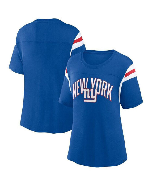 Women's Royal New York Giants Earned Stripes T-shirt