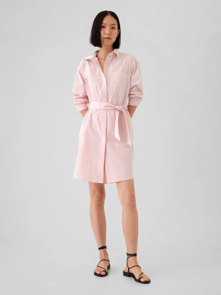 Organic Cotton Oxford Mini Shirtdress