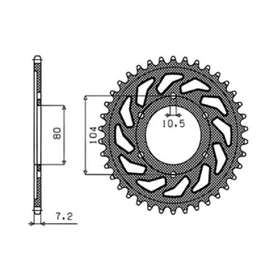 SUNSTAR SPROCKETS 525 Pitch 1-4347-40 Steel Rear Sprocket