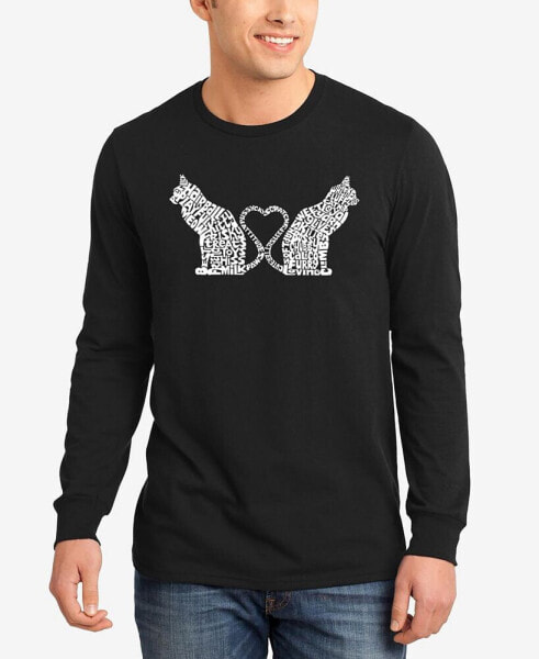 Cat Tail Hearts - Men's Word Art Long Sleeve T-Shirt