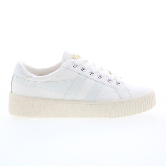 Gola Baseline Mark Cox Leather CLB008 Womens White Lifestyle Sneakers Shoes