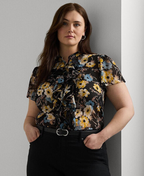 Plus Size Flutter-Sleeve Top