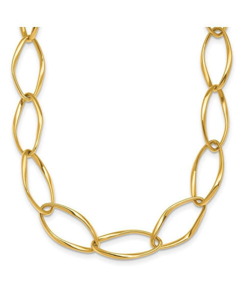 18k Yellow Gold 12mm Fancy Link Necklace