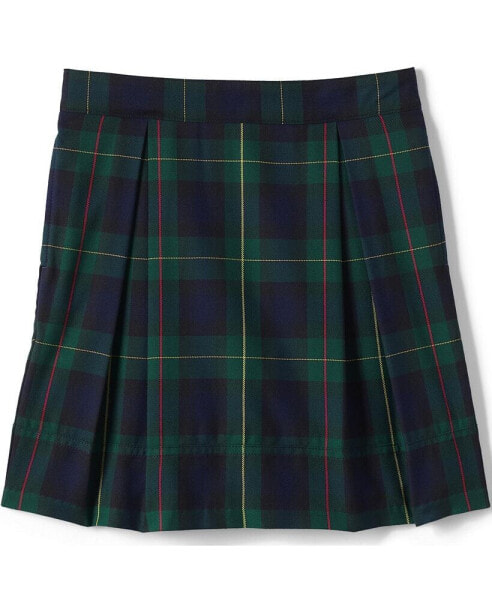 Little Girls School Uniform Plaid Pleated Skort Top of Knee