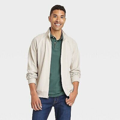 Men's Casual Fit Zip-Up Sweatshirt - Goodfellow & Co Cream XXL