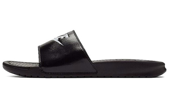 Сандалии Nike Benassi JDI черно-белые пляжные летние обувь/шлепанцы/спортивные шлепанцы