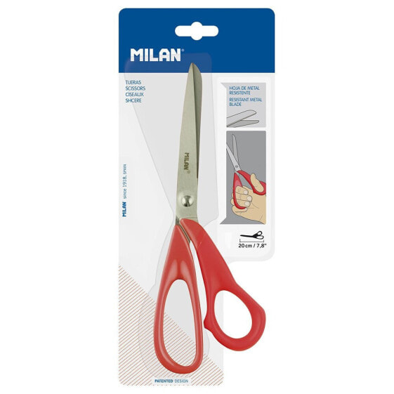 MILAN Blister Pack Basic Red Office Scissors 20 cm
