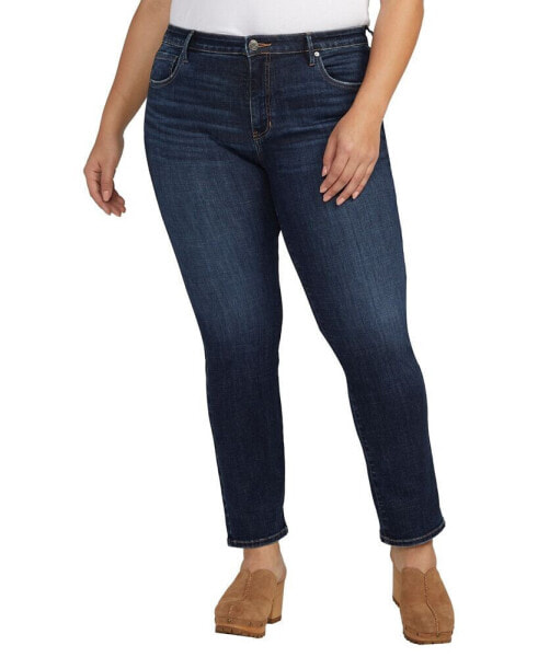 Plus Size Cassie Mid Rise Slim Straight Leg Jeans