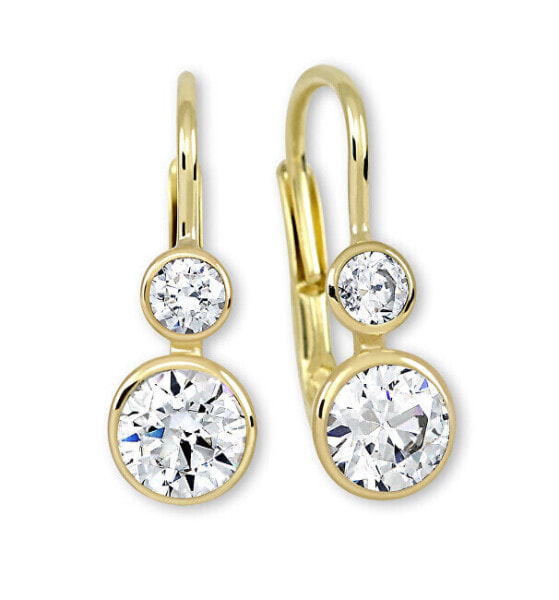 Gold earrings with cubic zirconia 239 001 00825