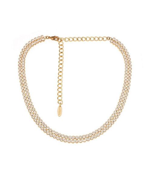 ETTIKA double Row Sparkle 18K Gold Plated Choker Necklace