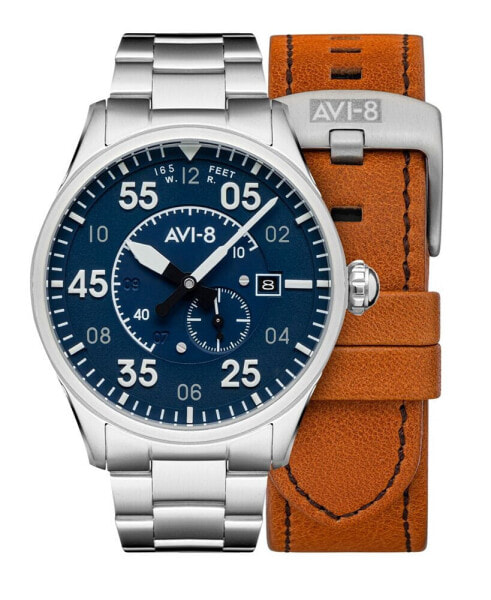 Часы AVI-8 Spitfire Steel & Leather Watch42mm