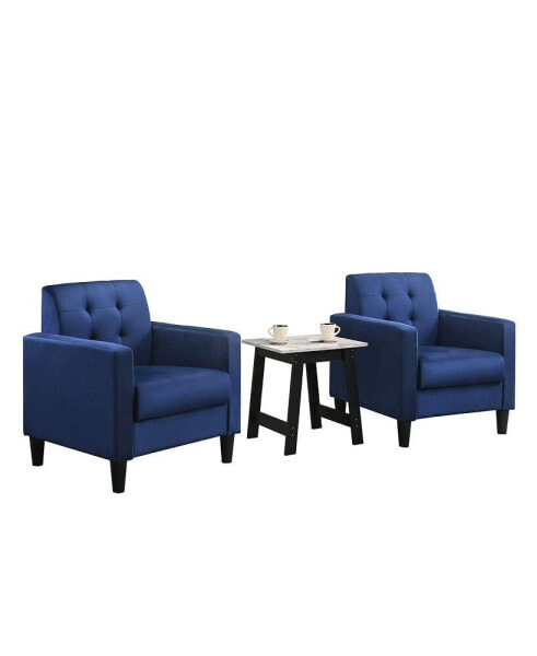 Hale Velvet Armchairs And End Table Living Room Set