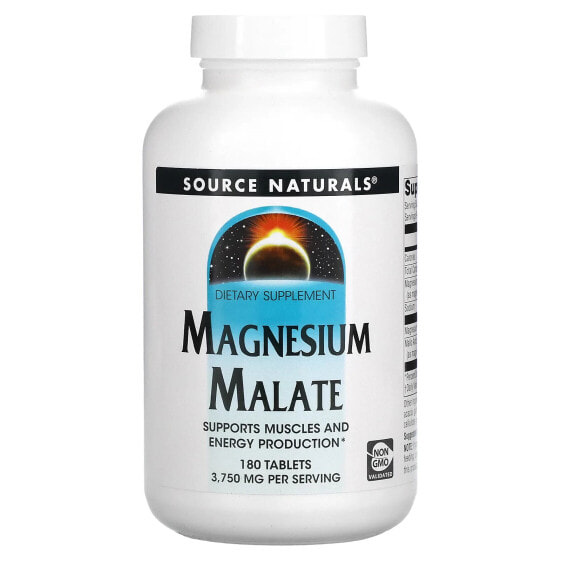 Магний Малат, 3 750 мг, 360 таблеток (1 250 мг на таблетку) от Source Naturals.
