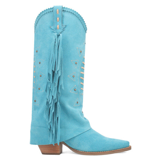 Dingo Spirit Trail Studded Snip Toe Cowboy Womens Blue Casual Boots DI199-400