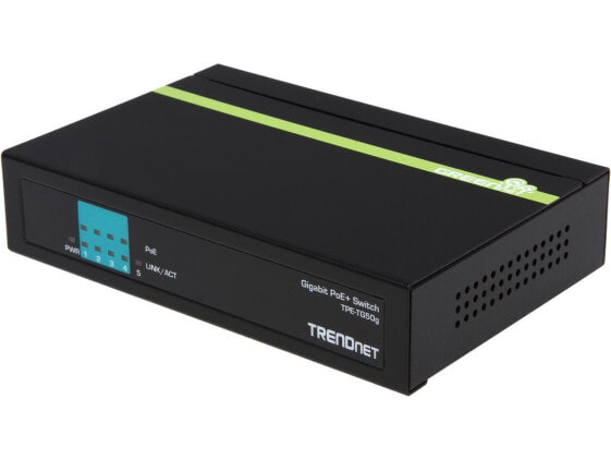 TRENDnet 5-Port Gigabit PoE+ Switch, 31 W PoE Budget, 10 Gbps Switching Capacity