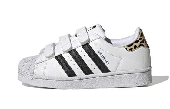 中童 adidas originals Superstar 休闲 耐磨 低帮 儿童板鞋 白黑