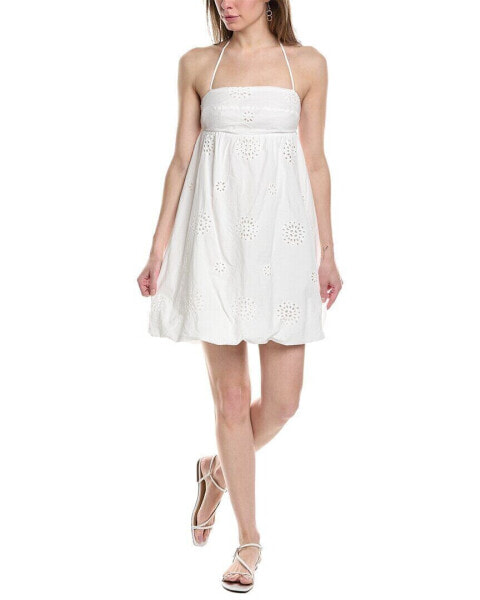 70/21 Eyelet Mini Dress Women's White M