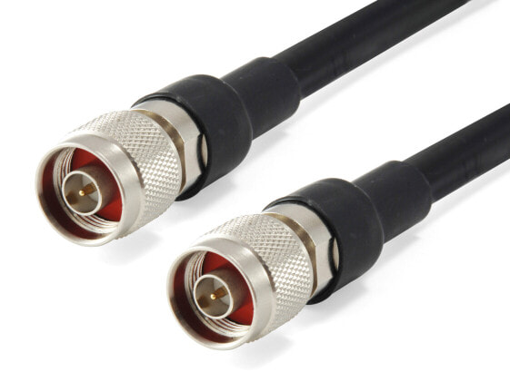 LevelOne 5m Antenna Cable - CFD-400 - N Male Plug to N Male Plug - Indoor/Outdoor - 5 m - CFD400 - Black