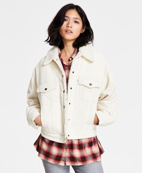 Women's '90s Sherpa-Lined Corduroy Trucker Jacket