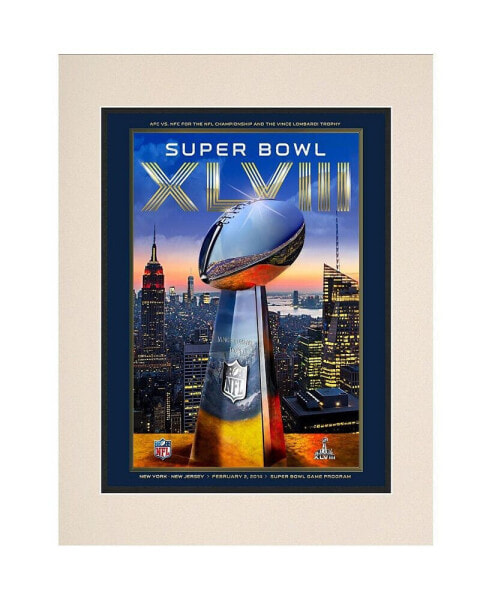 Программа Супер Боул XLVIII, наружная программа Seattle Seahawks против Denver Broncos Fanatics Authentic 10.5'' x 14'' на подложке