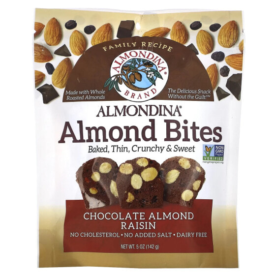 Almondina, Almond Bites, шоколадно-миндальный изюм, 142 г (5 унций)