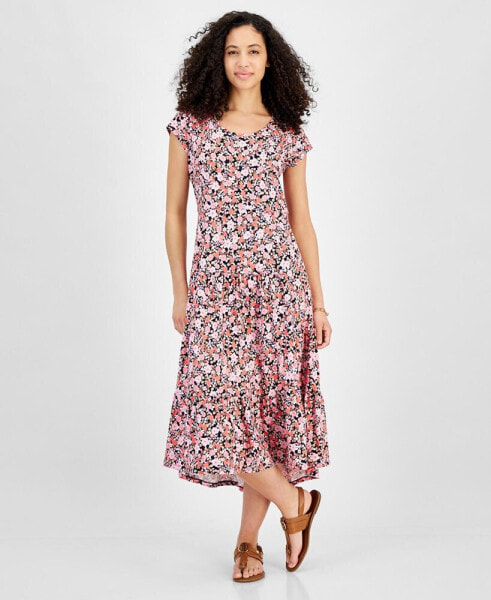 Платье Tommy Hilfiger женское с цветочным принтом и короткими рукавами