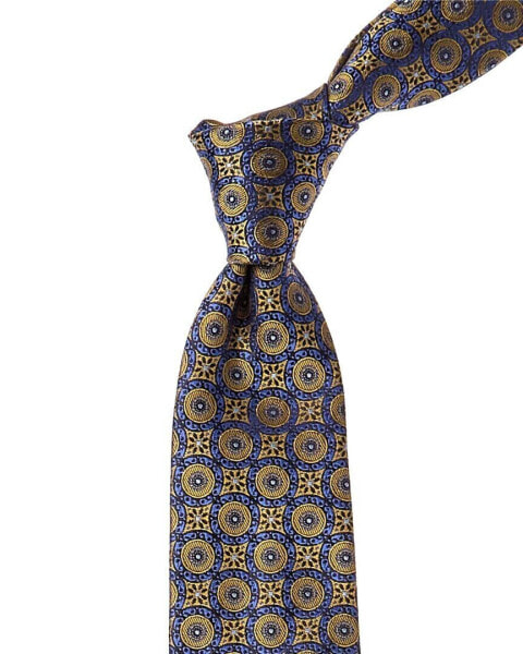 Canali Blue & Yellow Silk Tie Men's Blue Os