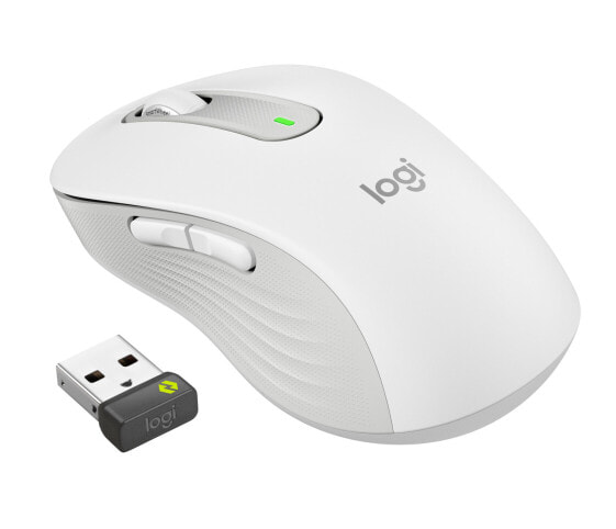 Logitech Signature M650 L Wireless Mouse for Business - Right-hand - Optical - RF Wireless + Bluetooth - 4000 DPI - White