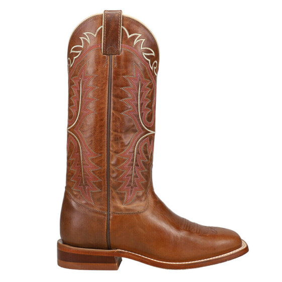 Justin Boots Classics Stella Embroidered Wide Square Toe Cowboy Womens Brown Ca