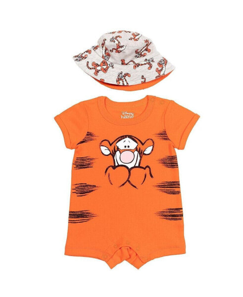 Lion King Mickey Mouse Winnie the Pooh Jack Skellington Lillo & Stitch Baby Romper & Bucket Sun Hat Infant Boys