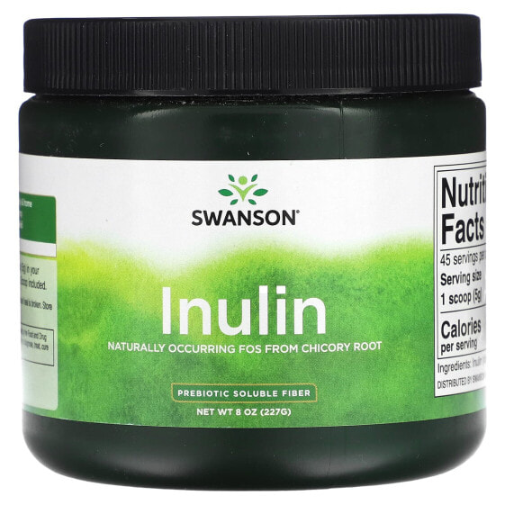Пребиотик Растворимое волокно Inulin, 8 унций (227 г) от Swanson Healthcare