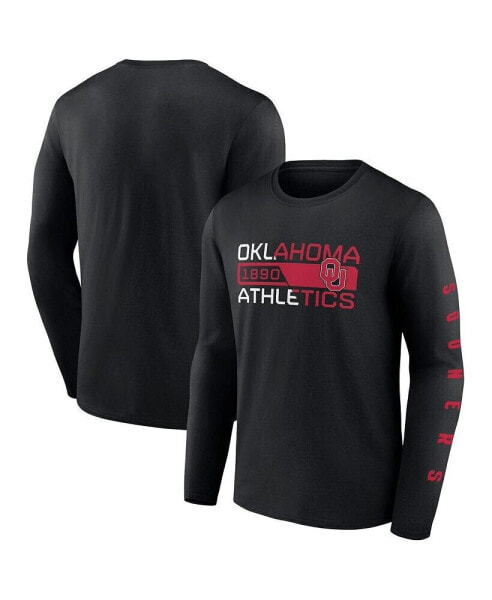 Men's Black Oklahoma Sooners Broad Jump 2-Hit Long Sleeve T-shirt