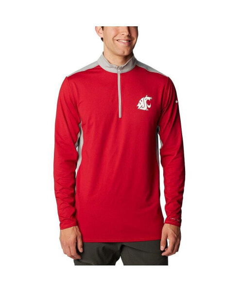Куртка квартер-зип Columbia Tech Trail™ Omni-Shade для мужчин, модель Washington State Cougars Crimson.