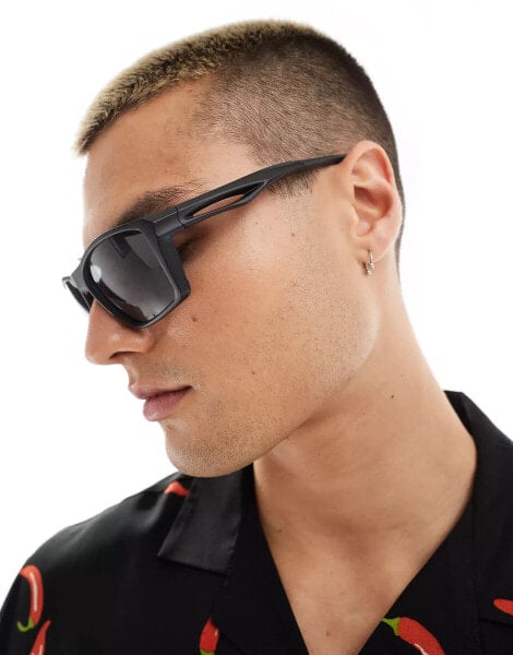 ASOS DESIGN square sunglasses in black