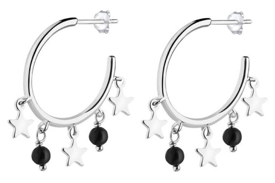 Silver round earrings with pendants SVLE0896XH2ON00