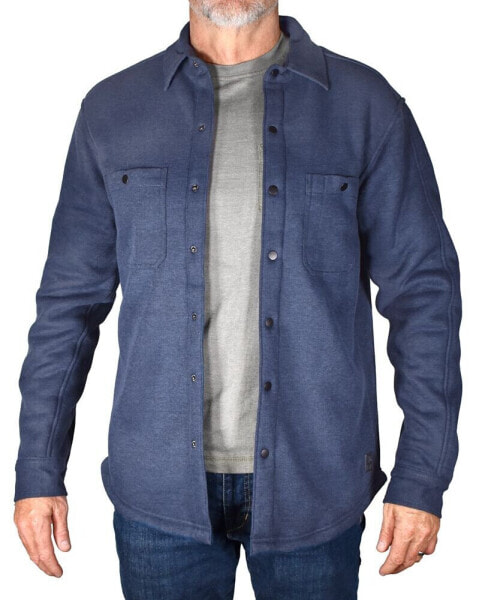 Men's Spread-Collar Ribbed Fleece-Lined Shirt-Jacket