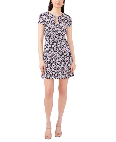 Petite Floral Print Hardware Shift Dress