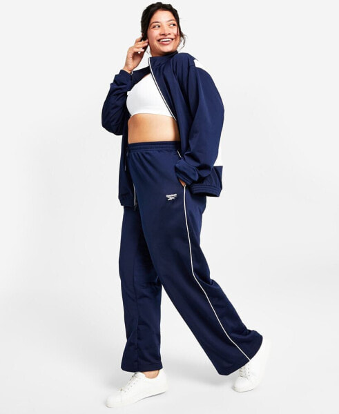 Plus Size Pull-On Drawstring-Waist Tricot Pants