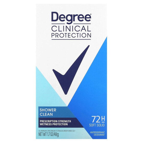 Дезодорант антиперспирант для женщин Degree Clinical Protection Soft Solid Shower Clean 48 г
