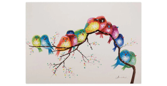 Acrylbild handgemalt Farbengezwitscher