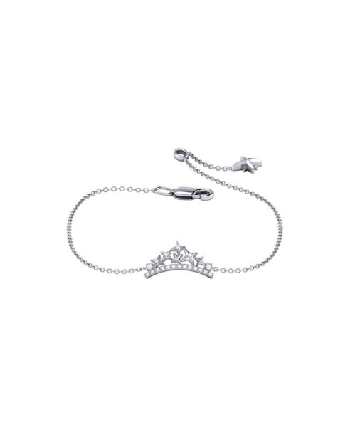 Starry Cascade Design Sterling Silver Diamond Tiara Women Bracelet