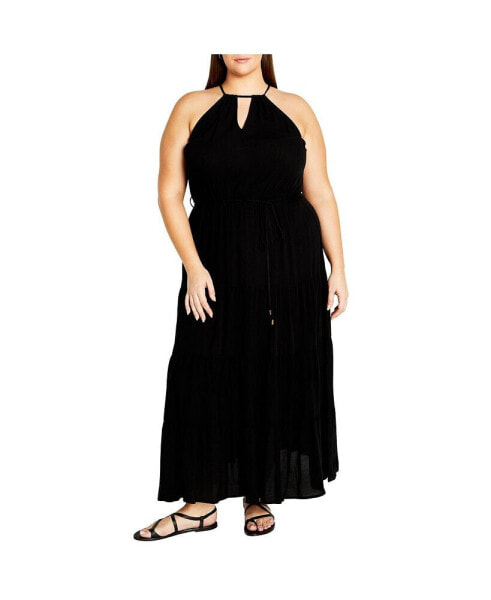 Plus Size Stacey Halter Neck Maxi Dress