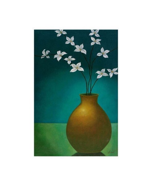 Pablo Esteban Small Floral Vase 3 Canvas Art - 36.5" x 48"
