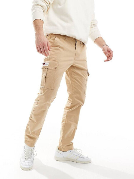 Tommy Jeans Austin cargo trousers in sand