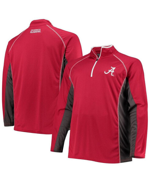 Куртка с принтом Profile Alabama Crimson Tide Big and Tall Textured Raglan Quarter-Zip - для мужчин.