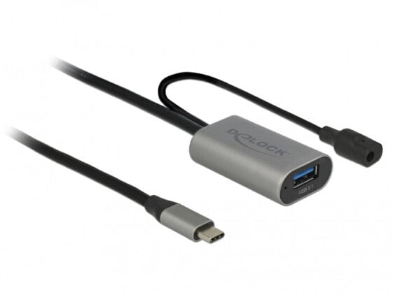 Delock 85391 - 5 m - USB A - USB C - USB 3.2 Gen 1 (3.1 Gen 1) - Black - Grey